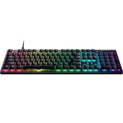 Abbildung von Razer DeathStalker V2 (Red Switch) Optische Low Profile Gaming Tastatur (Lineare Switches, HyperSpeed Wireless, USB C, Laser Etched Tastenkappen) QWERTY US Layout Schwarz