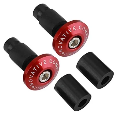 Abbildung von Motorrad Lenkerenden,KIMISS Universal 1Pair Motorräder Lenkerende Aluminiumlegierung Lenkerendengewichte Lenkerendkappe für die meisten mit 22 mm (7/8 Zoll) Durchmesser Lenkern(Rot)