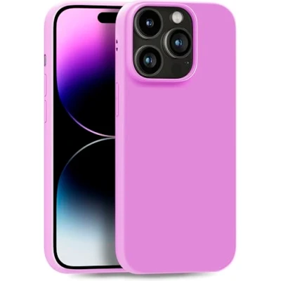 Abbildung von MyGadget Hülle kompatibel mit iPhone 14 Pro robuste Silikon Schutzhülle TPU Case Slim Silikonhülle Back Cover Ultra Kratzfest Handyhülle matt Lila Hell