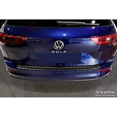 Abbildung von Avisa Schwarz Edelstahl Heckstoßstangenschutz kompatibel mit Volkswagen Golf VIII Variant 2020 &#039;Ribs&#039;