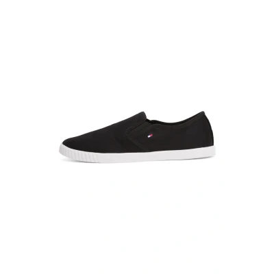 Abbildung von Tommy Hilfiger Mädchen Canvas Slip on Sneaker Fw0fw08640 Niedriges Oberteil, Schwarz, 35 EU