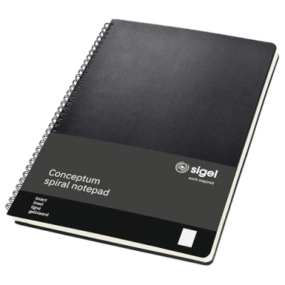 Abbildung von SIGEL CO821 Premium Spiralblock A4, liniert, schwarz, 80 Blatt, sehr stabiler Hardcover Einband, aus nachhaltigem Papier, Conceptum