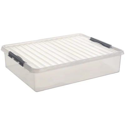 Abbildung von SUNWARE Q Line BettBox 60 Liter 80 x 50 18cm transparent/silber