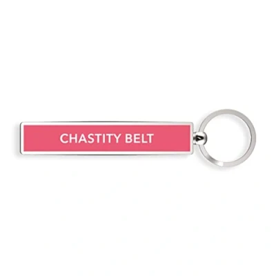 Abbildung von IF Show Offs Keys Metal Slogan Keyring Gift Chastity Belt Schlüsselanhänger, 8 cm, Pink