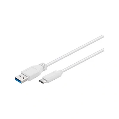 Abbildung von Goobay 67188 SuperSpeed 3.1 USB C &gt; 3.0 (Typ A) Ladekabel, Datenkabel, Unterstützt Charging &amp; Sync, 3 Fach geschirmt, 1m, weiß