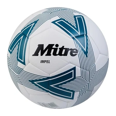 Abbildung von Mitre Impel L30P Fußball, hohe Strapazierfähigkeit, Formbeständigkeit, Weiß/Grün, 4