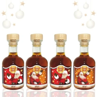 Abbildung von 4er Set Mini Apotheker Weihnachtsliköre Frohes Fest Kräuterlikör 33% vol. Likör als Geschenk Kleinigkeit zu Weihnachten Humor Apotheke Spaßmedizin Humormedizin