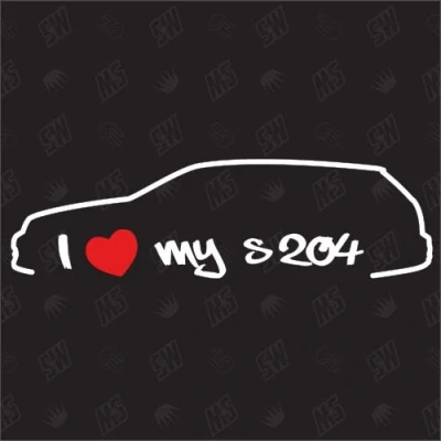 Abbildung von I love my Mercedes S 204 Sticker,Bj 07 08