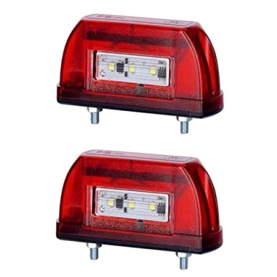 Abbildung von 2 x 5 LEDs Rücklicht Marker Lights &amp; Kennzeichenbeleuchtung rot weiß 12 V 24 E markiert Truck Trailer Kippmulde Van Camper LKW Caravan Bus