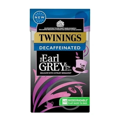 Abbildung von Earl Grey Decaffeinated Entkoffeinierter koffeinfreier englischer Schwarztee schwarzer Tee aus England mit Bergamotte und Zitronenaroma 40 Teebeutel importiert von Shestore24