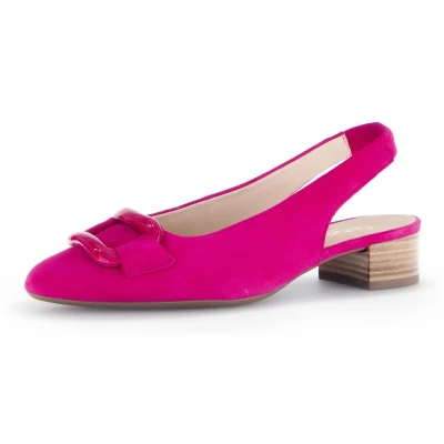 Abbildung von Gabor Slingpumps Blockabstz, Festtagsschuh, Hochzeitsschuh mit elastischem Riemchen