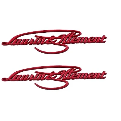 Abbildung von Laurin &amp; Klement Emblem für Gründer Unterschrift, personalisierter Autoaufkleber (rot)