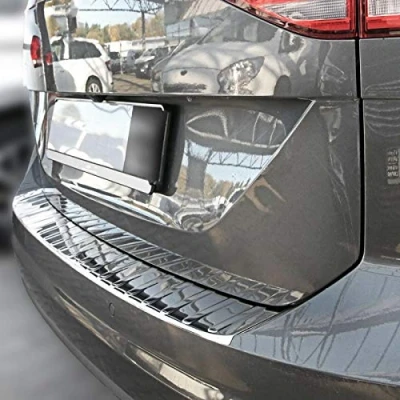 Abbildung von Ladekantenschutz Edelstahl CHROM kompatibel für VW TOURAN II 5T ab 2015 mit Abkantung premium Qualität von RECAMBO