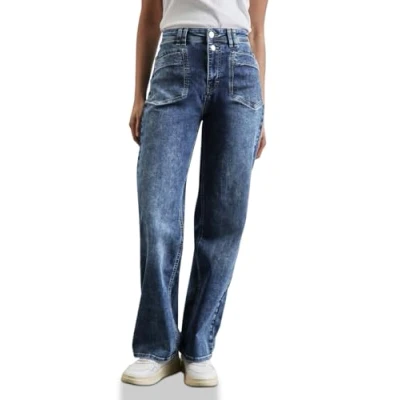 Abbildung von Street One WIDE Jeans Relaxed Fit, Damen, Größe: 32x30, Blau