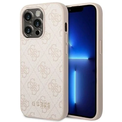 Abbildung von Guess GUHCP14LG4GFPI hülle für iPhone 14 Pro 6, 1&quot; rosa/pink Hard case 4G Metal Gold Logo, schwarz