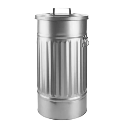 Abbildung von BUTLERS Mülleimer ZINC Mülltonne &#039;Oskar&#039; 40l, mit Tragegriffen und abnehmbarem Deckel Metalltonne aus Zink, Füllmenge: 46 Liter Abfalleimer, Wäschetonne, Futtertonne, Papierkorb, Abfalltonne, Tonne