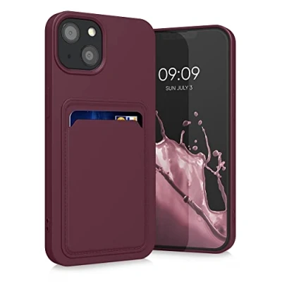 Abbildung von kwmobile Handyhülle kompatibel mit Apple iPhone 13 Hülle Handy Cover Fach für Karten in Tawny Red