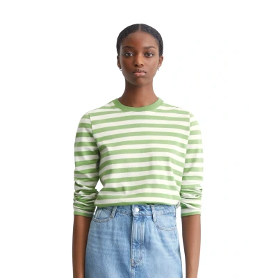 Abbildung von Marc O&#039;Polo Denim Crewneck Langarmshirt, Damen, Größe: XXS, Medium green
