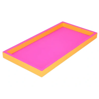 Abbildung von Giftcompany Getränkeuntersetzer Tablett Neo Rechteckig Neon Pink Orange (30x15cm)