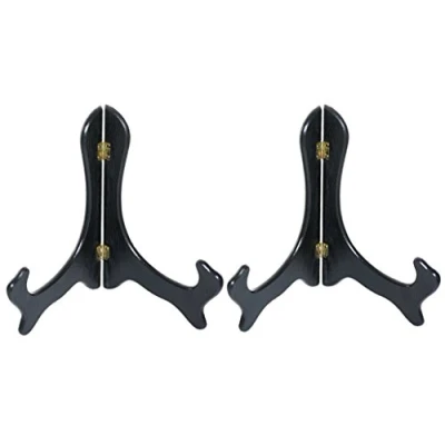 Abbildung von Tincogo Schwarzes Holz wie Staffeleien Platte Stand Anzeige Steht Bild Frame Ablageständer 8 Zoll Schwarz（2 Stücke）