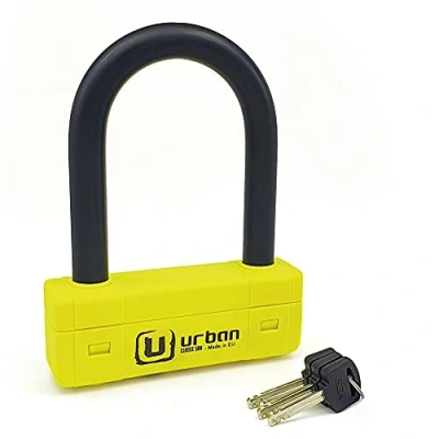Abbildung von Urban Security UR85300Y Anti Diebstahl Bügelschloss, Hohe Sicherheit, SRA homologiert, Doppelverriegelung ø18, in EU hergestellt, 85x120 cm
