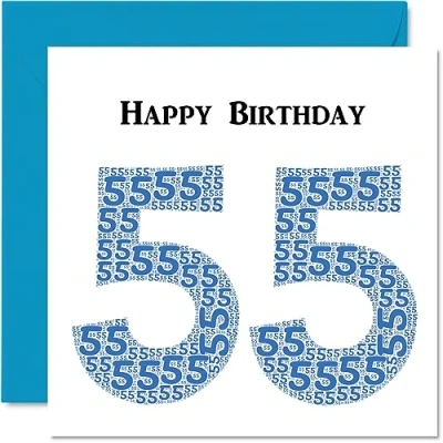 Abbildung von lustige Geburtstagskarte zum 55. Geburtstag für Männer Shapecloud Happy Birthday Karte Vater, Mutter, Großvater, Nanny, Oma, Onkel, Tante, Cousin, Freund, 145 mm x Grußkarten,