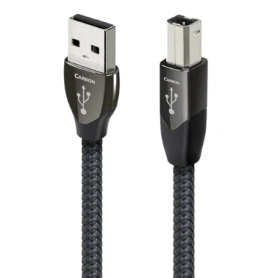 Abbildung von AudioQuest 1,5 Meter Carbon USB Kabel Typ A B, Stecker/Stecker, Schwarz, 2.0, Schwarz