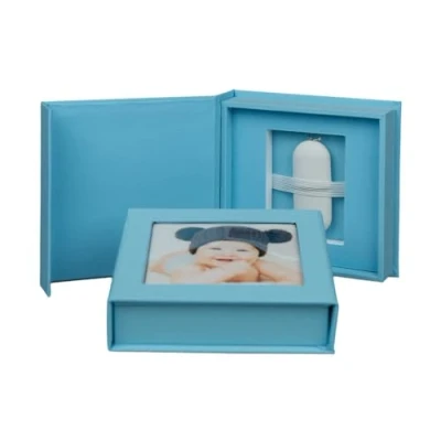 Abbildung von USB Box für 1 Stick mit Bildfenster. Flash Drive Aufbewahrungsbox. (Hell Blau)
