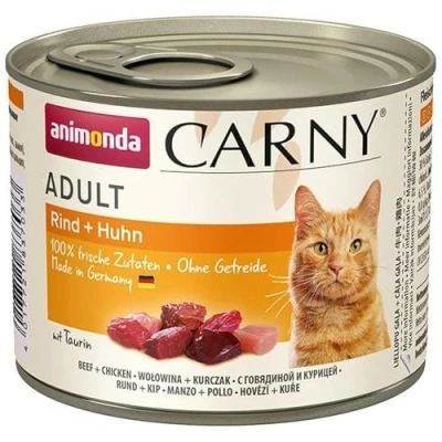 Abbildung von Carny Katzen Nassfutter Rind + Huhn (6 x 200g), von animonda ohne Getreide und Zucker, mit frischen fleischlichen Zutaten