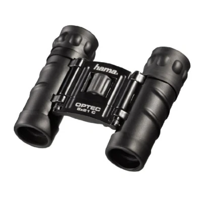 Abbildung von Hama Kompaktes Fernglas 8x21 für scharfe Weitsicht, 8 fach Vergrößerung, Objektivdurchmesser 21 mm, Dachkantform, Optec, Schwarz