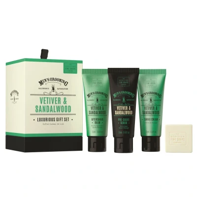 Abbildung von The Scottish Fine Soaps Company MEN&#039;S Grooming Vetiver Sandelwood Luxurioses GIFT SET 265 ML Rasierset, Herren, Größe: One Size,