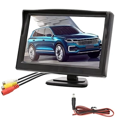 Abbildung von OBEST 5 Zoll LCD Bildschirm Rückfahrkamera, wasserdichte IP68 Monitor für Rückfahrkamera Auto SUV LKW Truck Wohnmobil