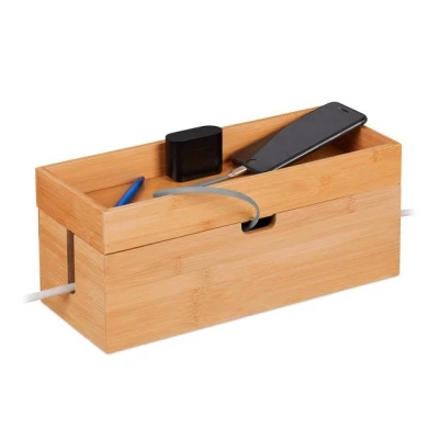 Abbildung von relaxdays Kabelbox aus Bambus