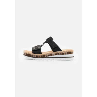 Abbildung von Rieker Pantolette flach, Damen, Größe: 37, Schwarz/natur Schuhe