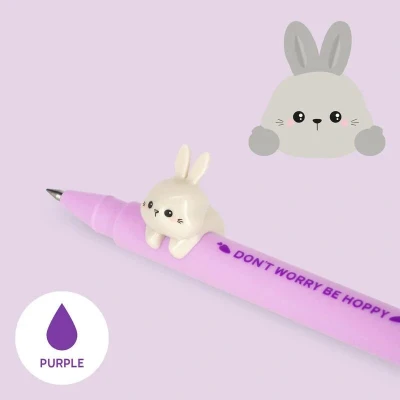Abbildung von Gelstift mit Tierfigur Hase Lovely Friends von Legami lila Tinte