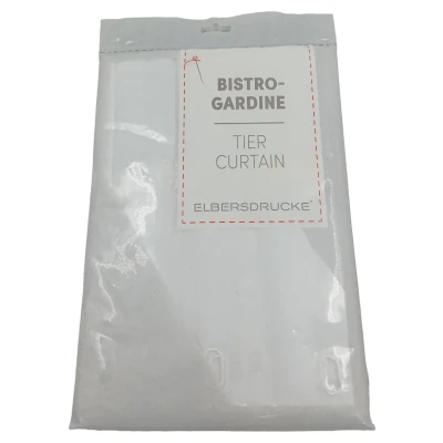 Abbildung von Elbersdrucke Bistrogardine Sun Valley 00 weiß transparent 48x138 cm Scheibengardine Kurzgardine für Wohnzimmer Schlafzimmer Flur Küche Küchenfenster Privatsphäre Sonnenschutz195052