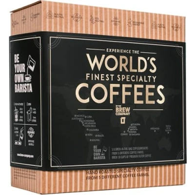 Abbildung von Innovatives Kaffee Geschenk Set für Männer &amp; Frauen 5 Beste Single Estate Spezialitäten Bio Kaffees Aus Aller Welt Brauen Genießen Sie Jederzeit Überall Probierset Kaffeeliebhaber