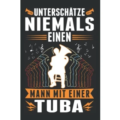Abbildung von Tuba Notizbuch: Mann Tubist Orchester Tubaspieler / 6x9 Zoll 120 karierte Seiten