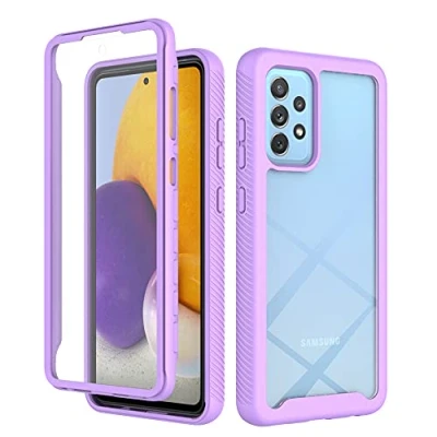 Abbildung von XINNI Hülle für Samsung Galaxy A52S(A52 4G 5G), 360 Grad Stoßfeste Schutzhülle mit Integriertem Bildschirmschutz, Robuster Bumper Outdoor Full Body Case, Helles Lila