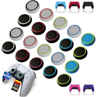 Abbildung von MatoSan® PS5 Zubehör Thumbstick Silikon Kappen Controller Grip, PS4 Sticks, Xbox Schutz Erhöhte Präzision &amp; Langlebigkeit 20er Set