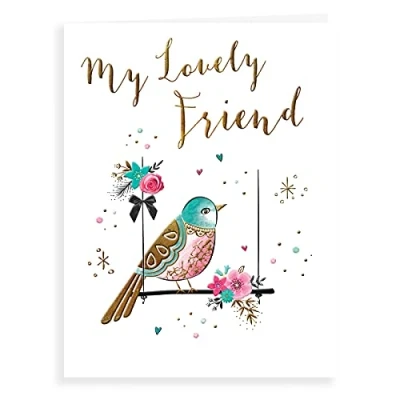 Abbildung von Piccadilly Greetings Group Ltd Luxuriöse, schöne moderne Geburtstagskarte Lovely Friend 20,3 x 15,2 cm Koko Designs