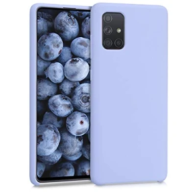 Abbildung von kwmobile Hülle kompatibel mit Samsung Galaxy A71 Silikon Handy Case Handyhülle weiche Oberfläche kabelloses Laden Pastell Lavendel