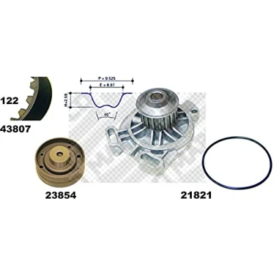 Abbildung von MAPCO 41807 Wasserpumpe + Zahnriemensatz 26,5 VOLKSWAGEN: Transporter 4 Bus, Kastenwagen, Pritsche / Fahrgestell