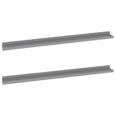 Abbildung von vidaXL 2X Wandregal Bücherregal Wandboard Schweberegal Hängeregal Dekoregal Freischwebend Regal Büroregal Wandablage Grau 100x9x3cm