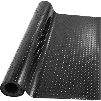 Abbildung von uyoyous Gummimatte 500 x 100 cm Gummimatten Meterware Bodenmatte Schutzmatte Gummiläufer rutschfest Bodenbelag Gummi Bodenschutzmatte Garagenböden Fitnessstudios Matten, Stärke: 3mm, Schwarz