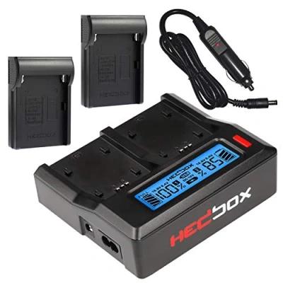 Abbildung von Hedbox RP DC50/DFM50 2 Fach Ladegerät mit LCD für Sony NP F550, F770, F970, und NPF550, NPF770, NPF970, NPF1000