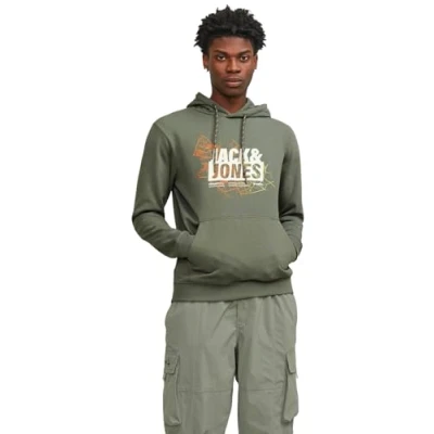 Abbildung von Jack &amp; Jones Kapuzenpullover, Herren, Größe: Medium, Agave green