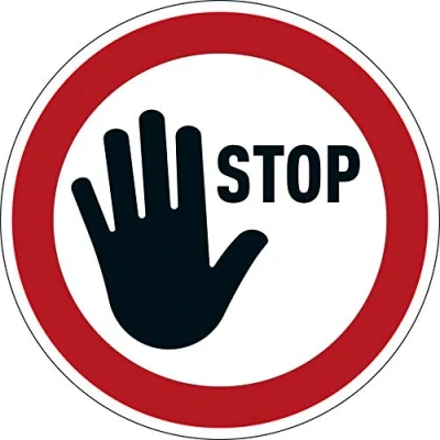 Abbildung von Durable Bodenaufkleber Stop, ablösbar, Ø 43 cm, rot weiß, 104203