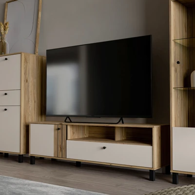Abbildung von FORTE TV Board, Soft Close, Schublade, offene Fächer