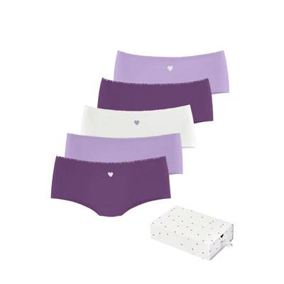 Abbildung von LASCANA Panty (5er Pack) mit süßen Herzchen Prints und aus elastischer Baumwoll Qualität